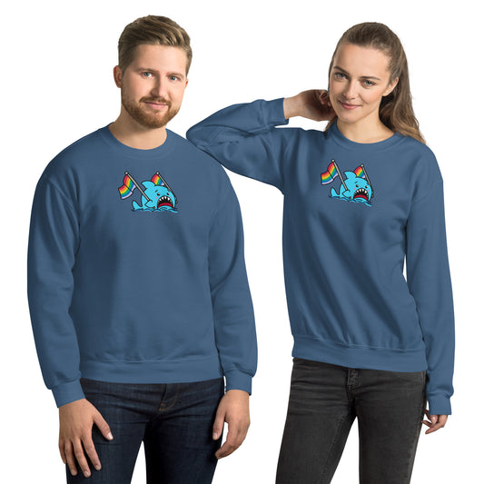 Anxious Shark for Pride- Genderless Sweatshirt- crewneck
