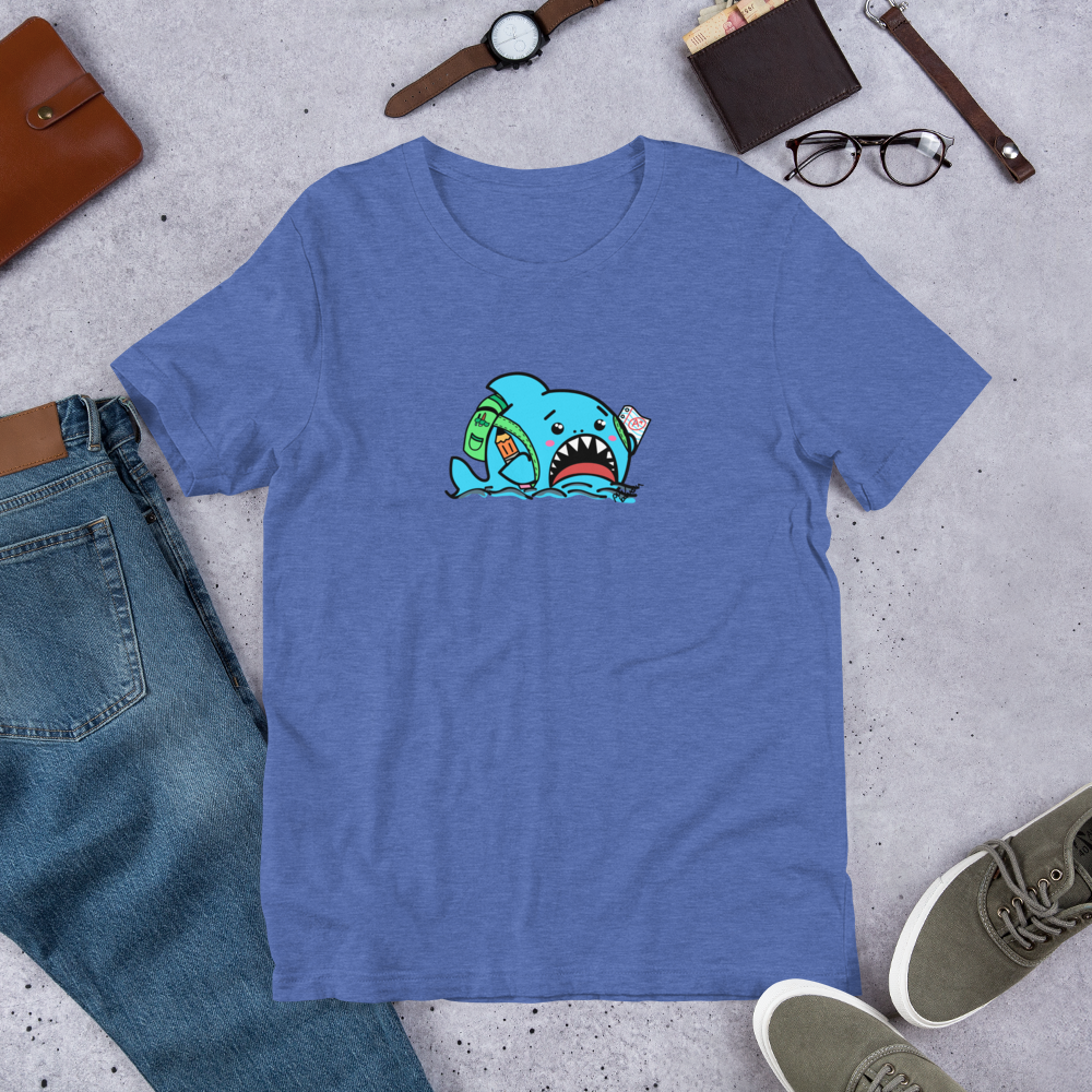 Anxious Shark Goes to School- Genderless Tshirt