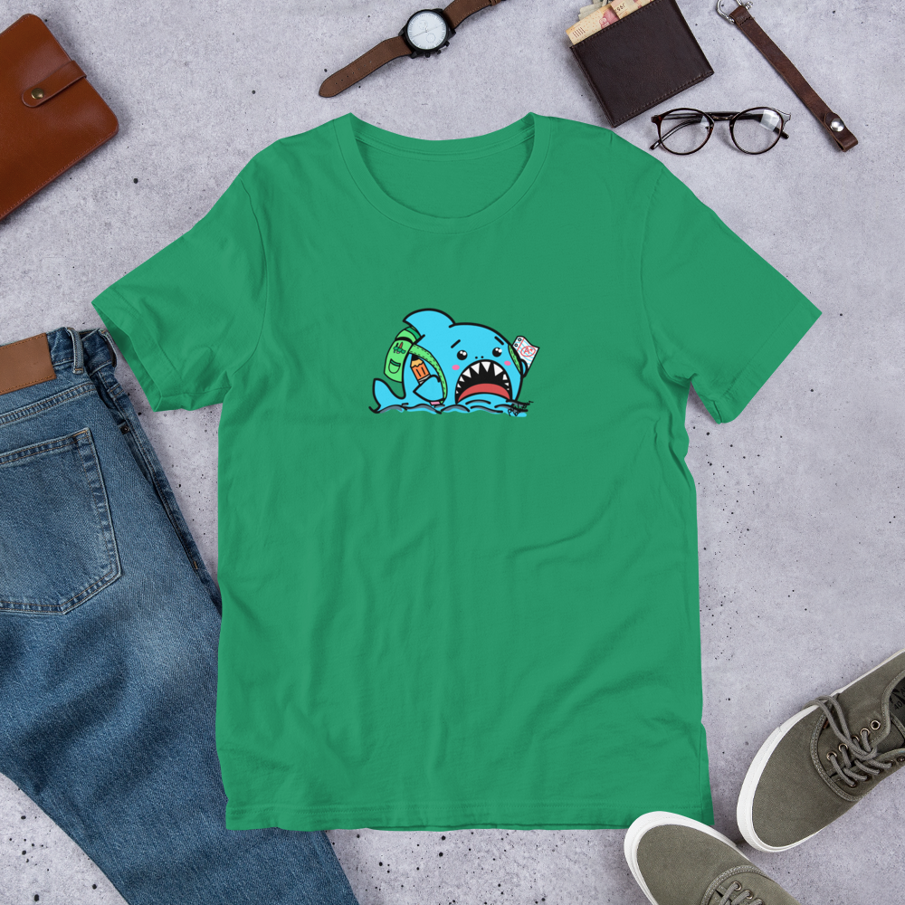 Anxious Shark Goes to School- Genderless Tshirt