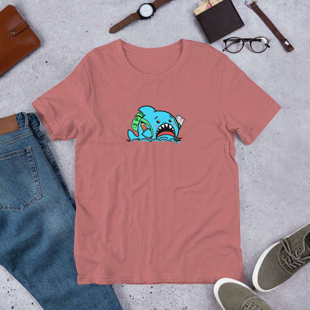 Anxious Shark Goes to School- Genderless Tshirt