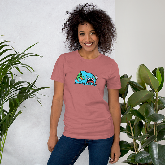 Anxious Shark Goes to School- Genderless Tshirt