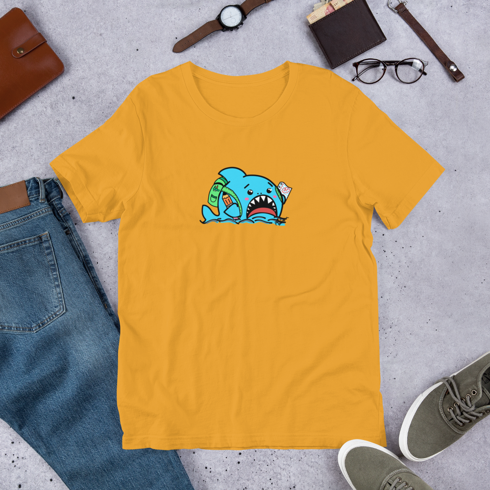 Anxious Shark Goes to School- Genderless Tshirt