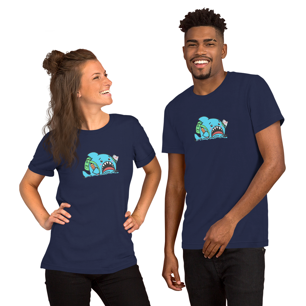 Anxious Shark Goes to School- Genderless Tshirt