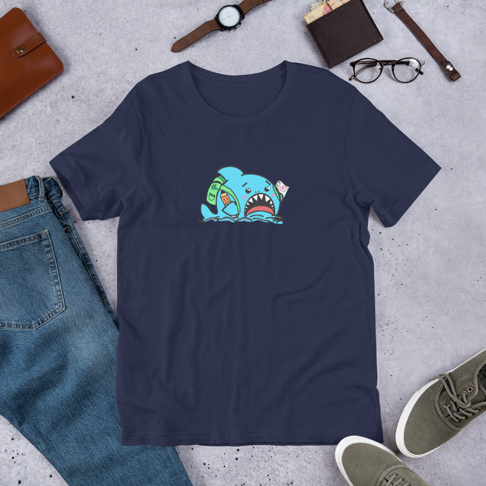 Anxious Shark Goes to School- Genderless Tshirt