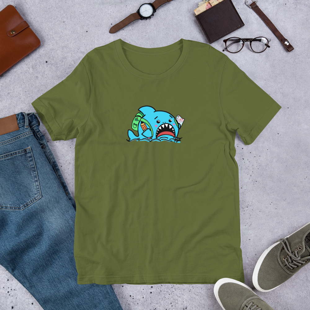 Anxious Shark Goes to School- Genderless Tshirt