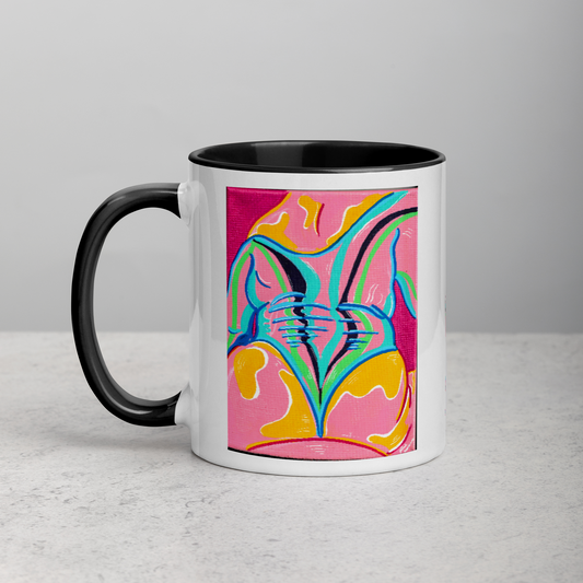 Rainbow Body Love Mug, with Coloured Handle/Interior