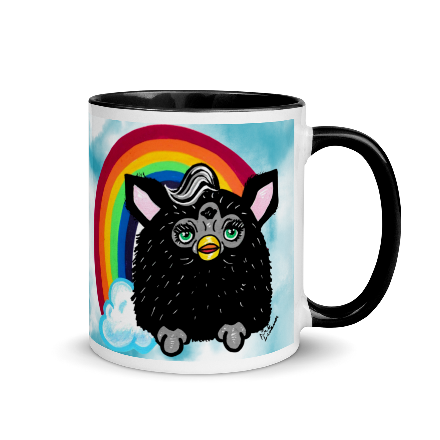 Cute Furby with Rainbow Mug (11oz)