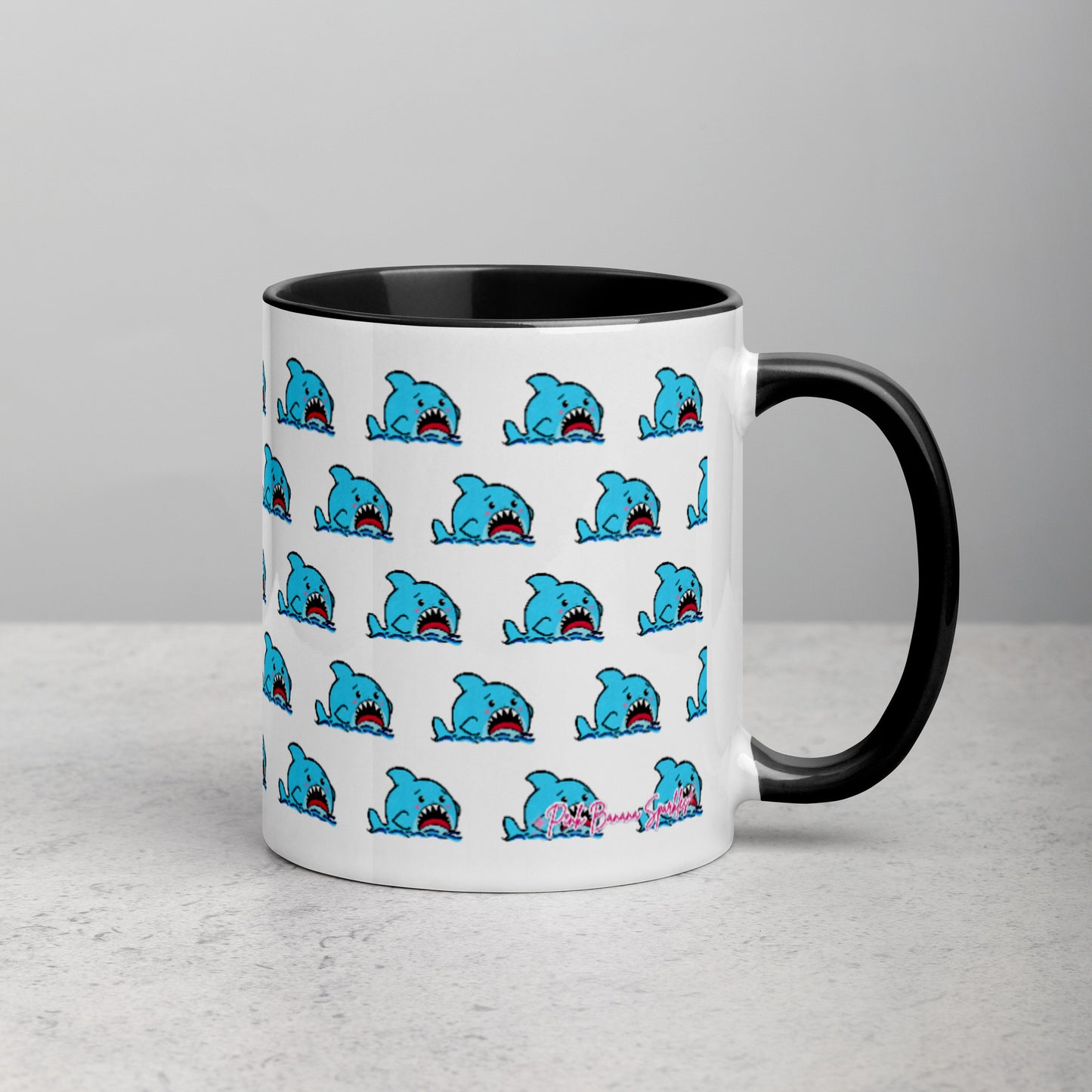 Anxious Shark Allover Mug (11oz)