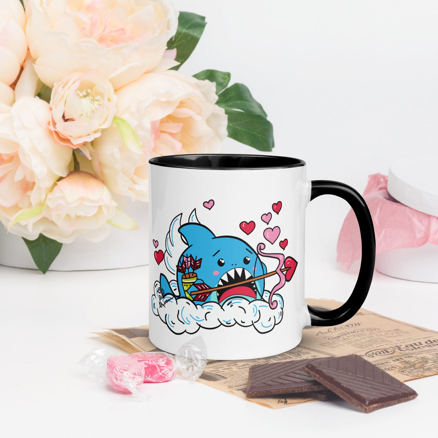 Valentine's Shark- Cupid Mug (11oz)