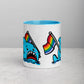 Anxious Shark Mug with Basic Rainbow Pride Flag (11oz)