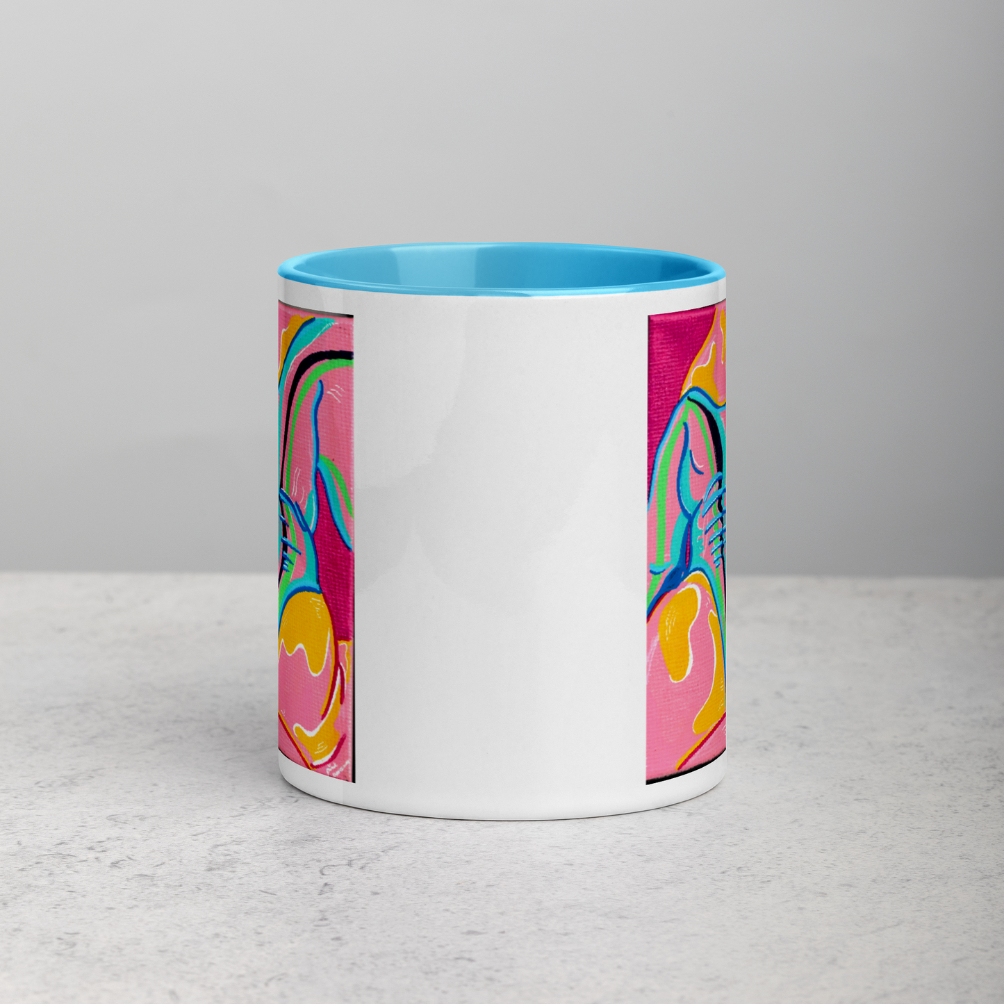 Rainbow Body Love Mug, with Coloured Handle/Interior