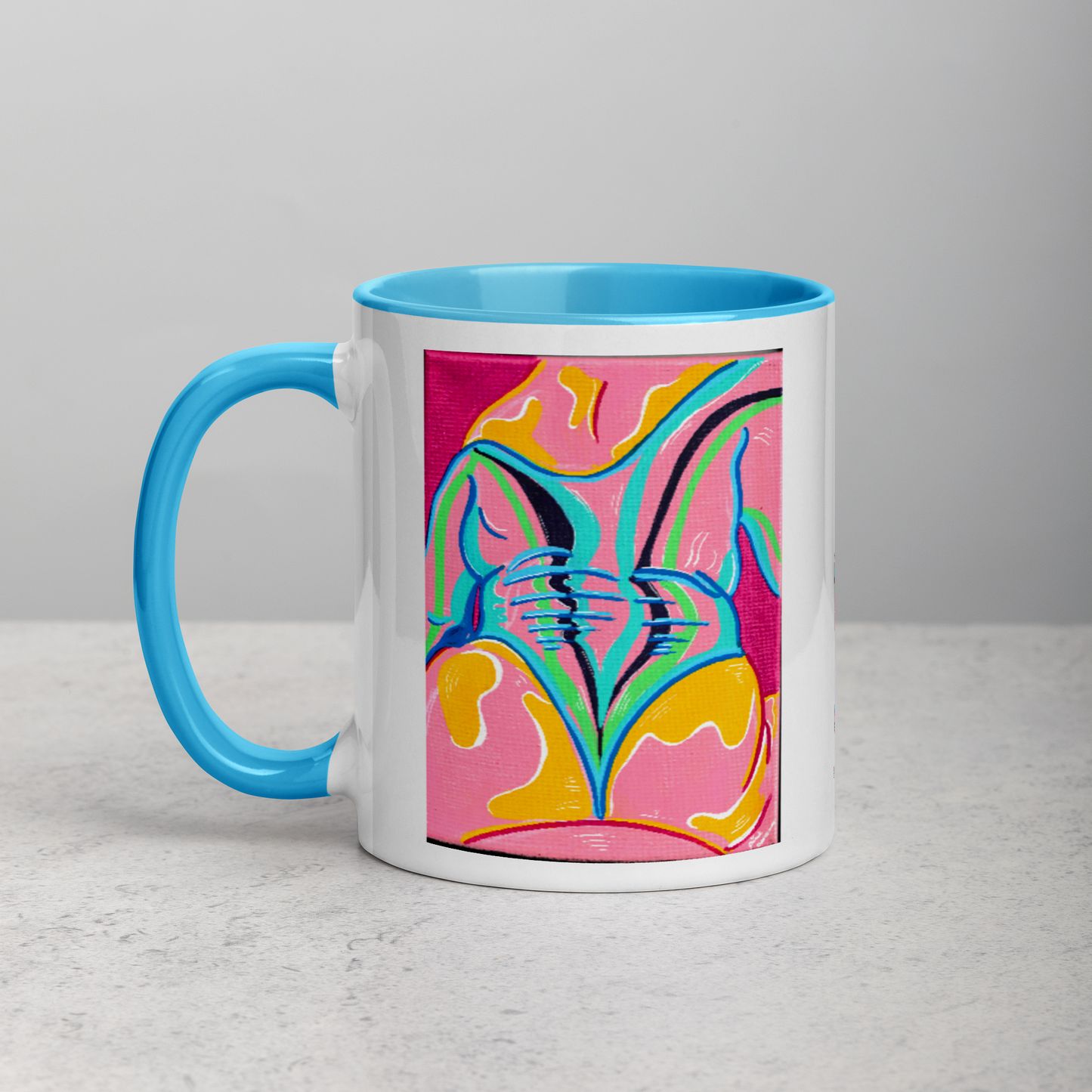 Rainbow Body Love Mug, with Coloured Handle/Interior