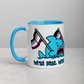 "We're Here..." Anxious Shark Mug with Asexual (Ace) Pride Flag (11oz)