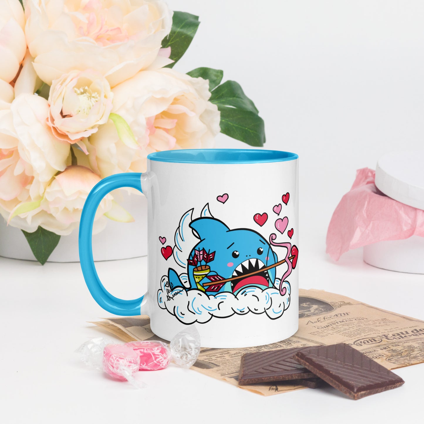 Valentine's Shark- Cupid Mug (11oz)