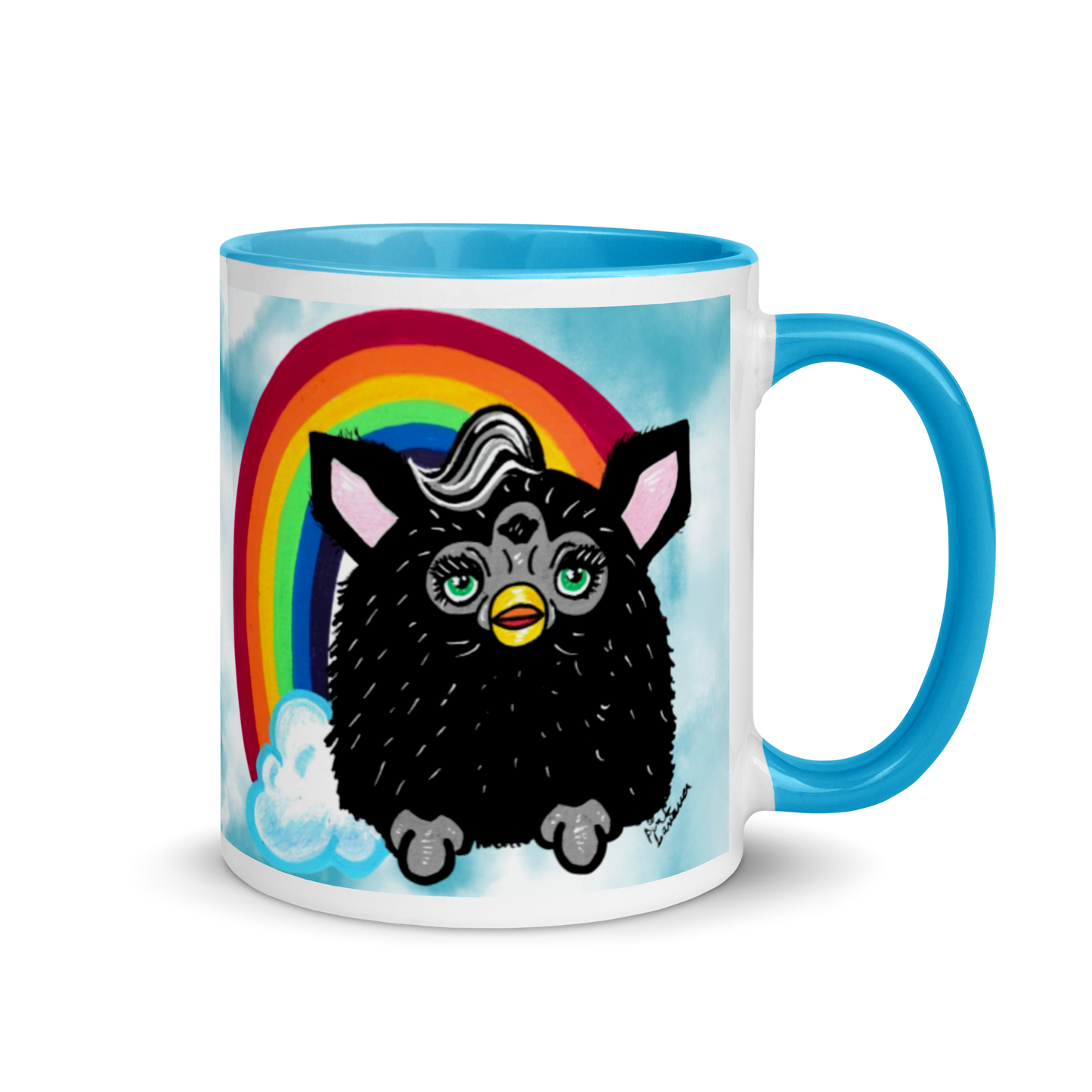 Cute Furby with Rainbow Mug (11oz)