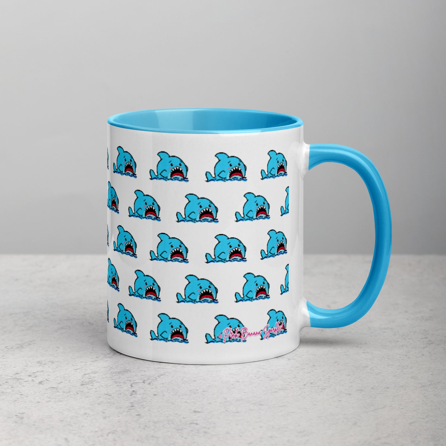 Anxious Shark Allover Mug (11oz)