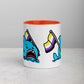 Anxious Shark Mug with Non-Binary Pride Flag (11oz)