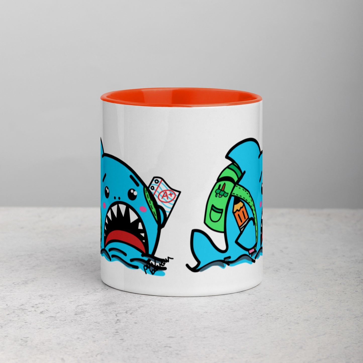 Anxious Shark Goes to School- Mug (11oz)