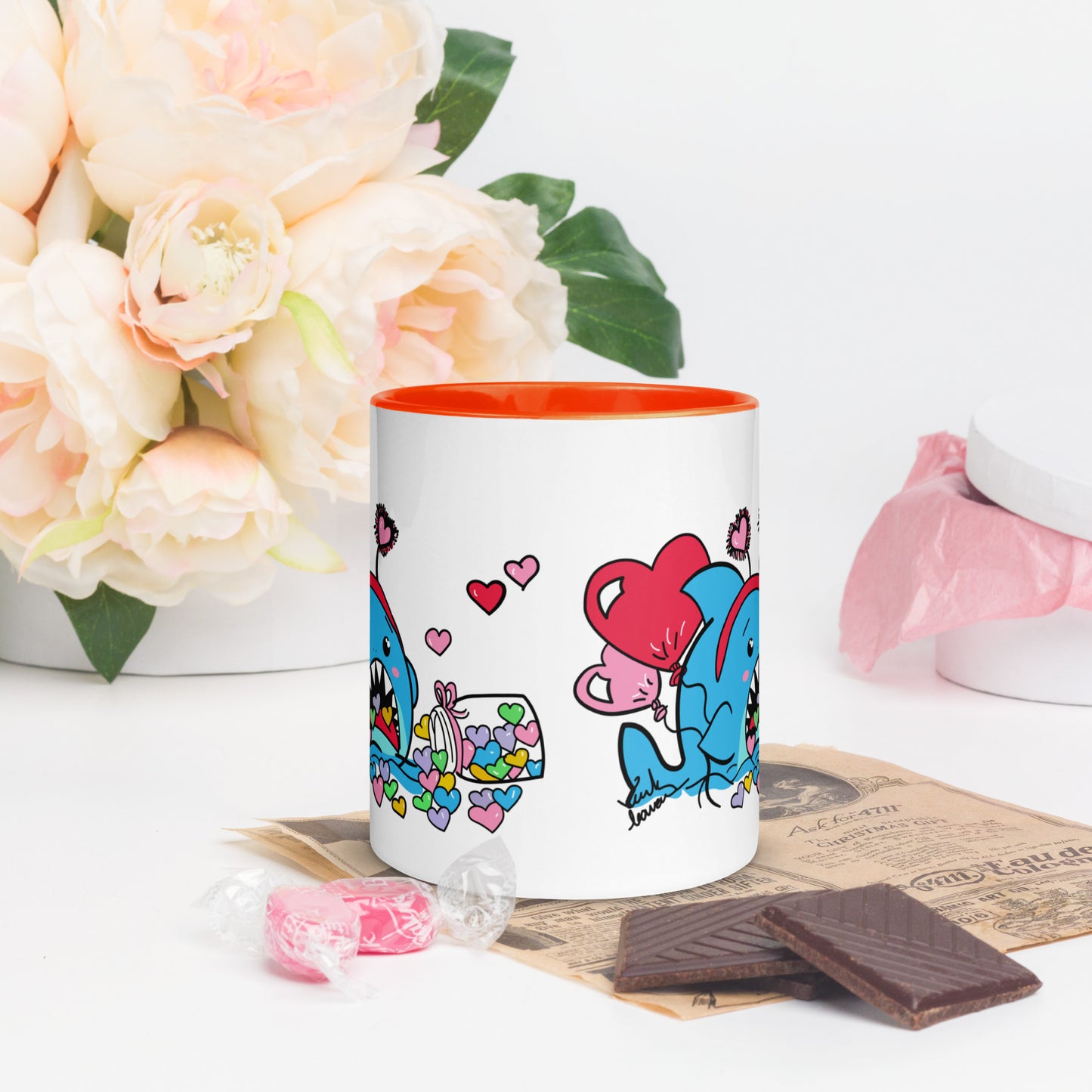 Valentine's Shark- Candy Hearts Mug (11oz)