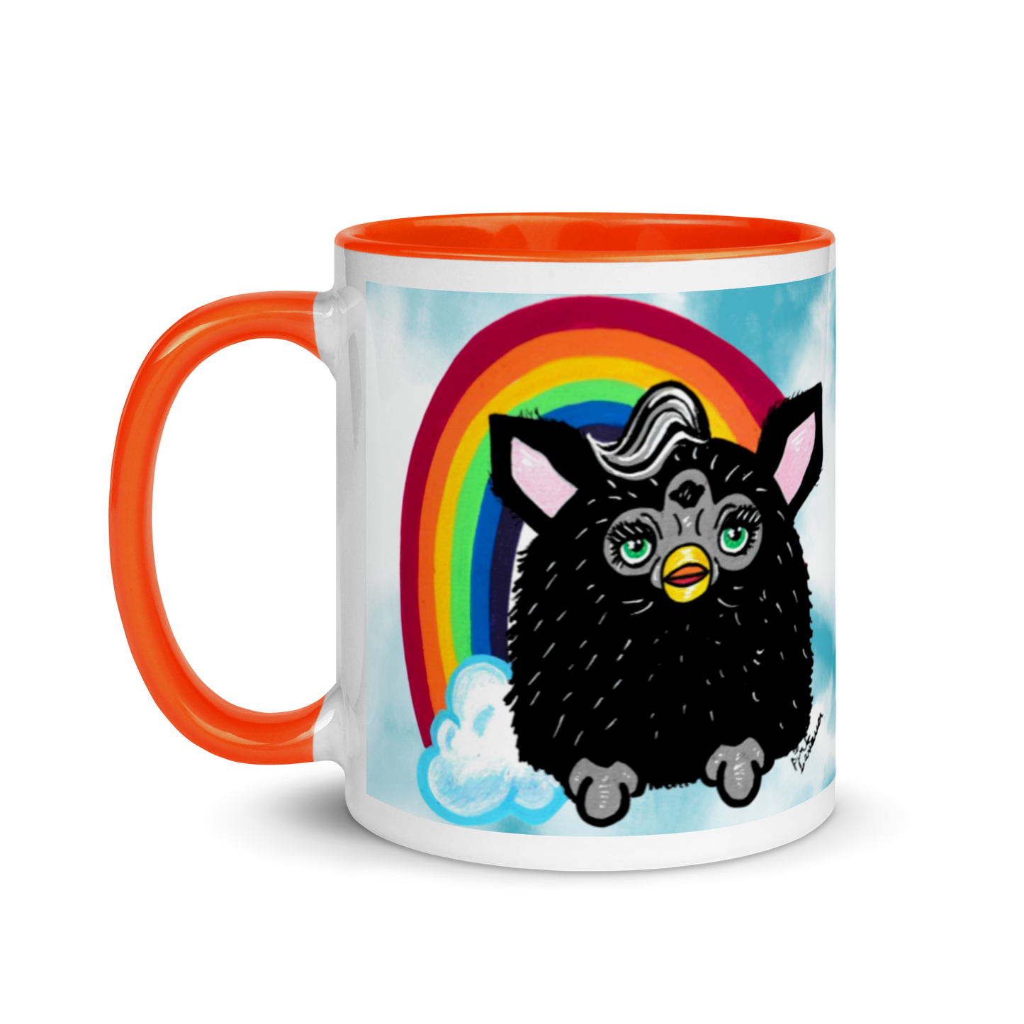 Cute Furby with Rainbow Mug (11oz)