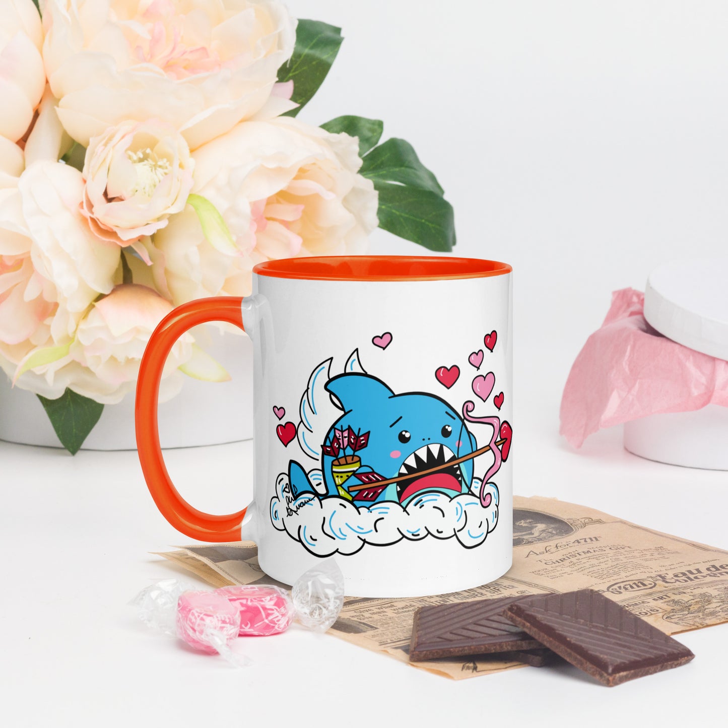 Valentine's Shark- Cupid Mug (11oz)