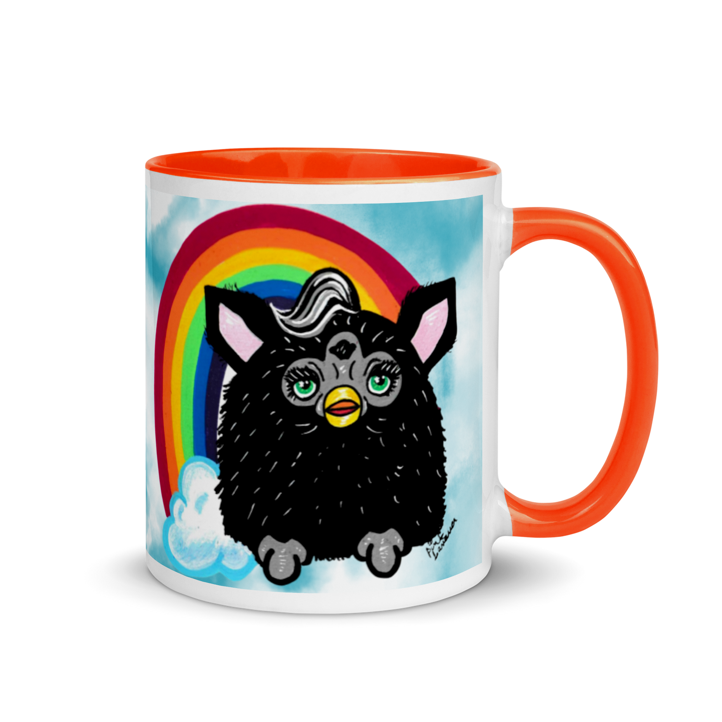 Cute Furby with Rainbow Mug (11oz)