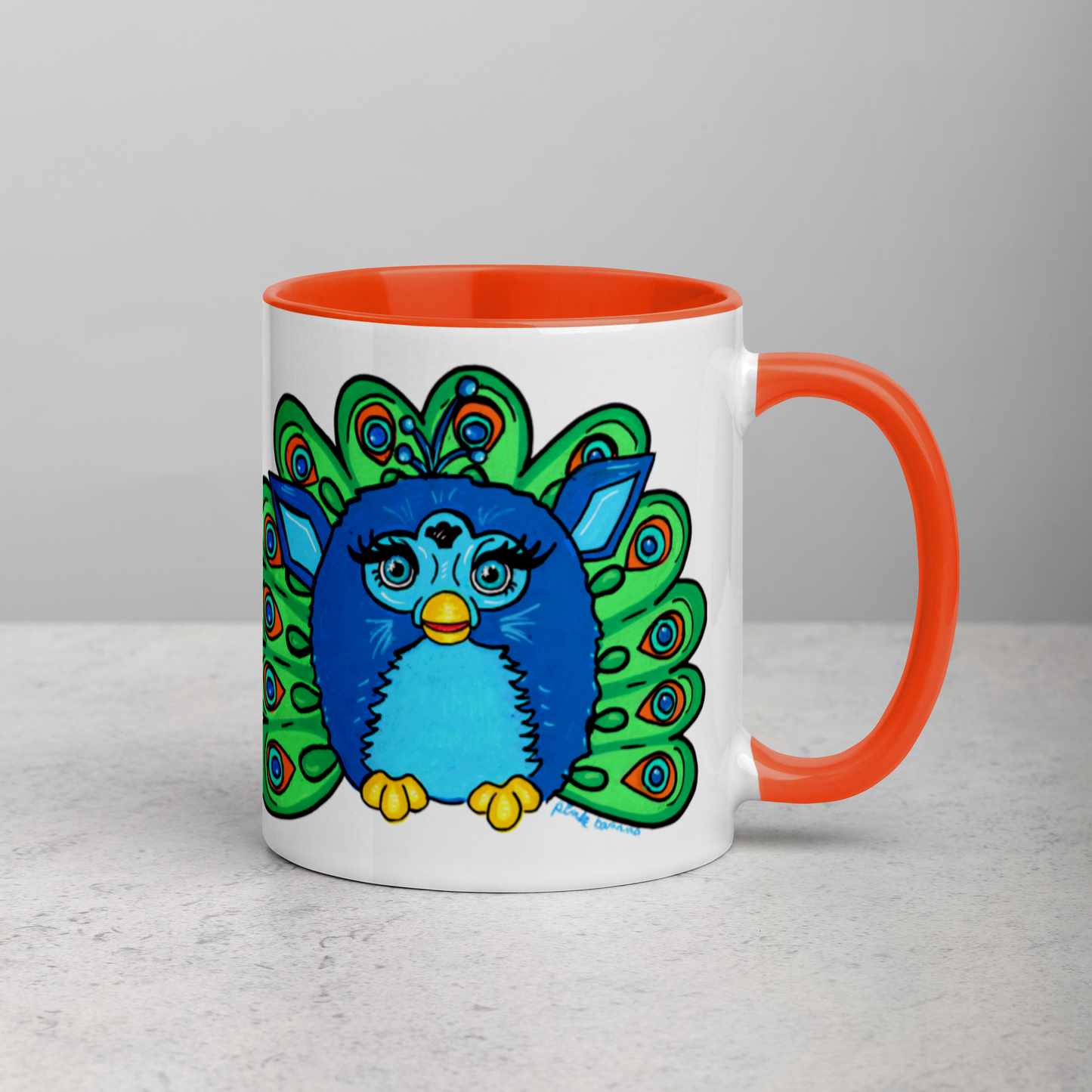 Peacock Furby Mug