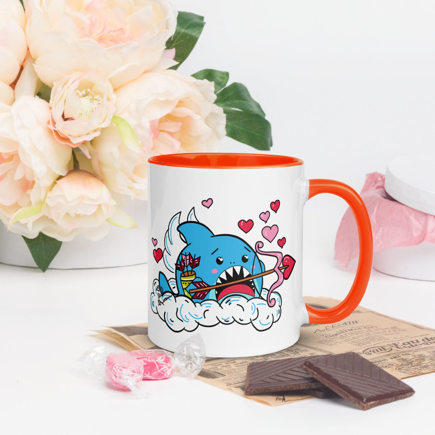 Valentine's Shark- Cupid Mug (11oz)