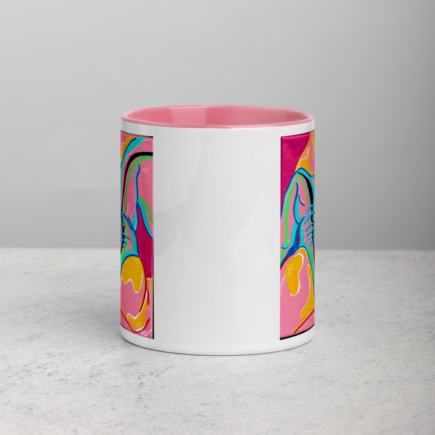 Rainbow Body Love Mug, with Coloured Handle/Interior