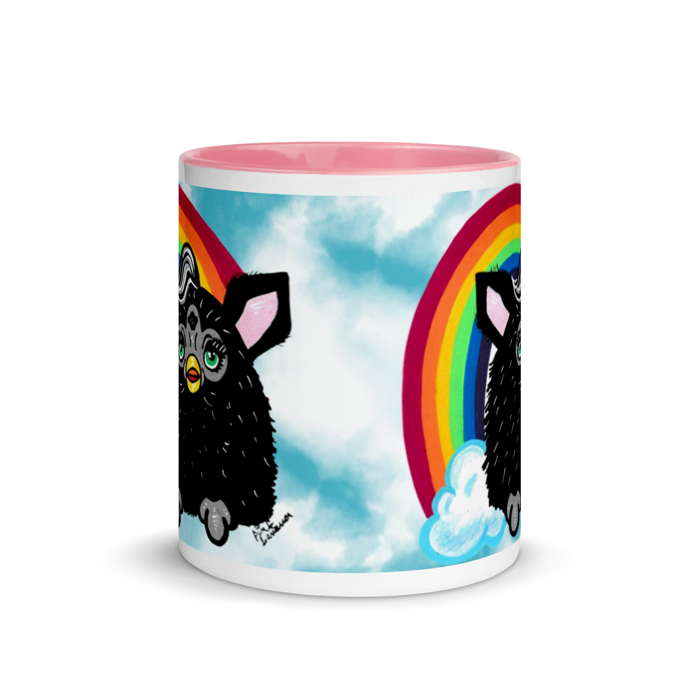Cute Furby with Rainbow Mug (11oz)