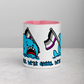 "We're Here..." Anxious Shark Mug with Asexual (Ace) Pride Flag (11oz)