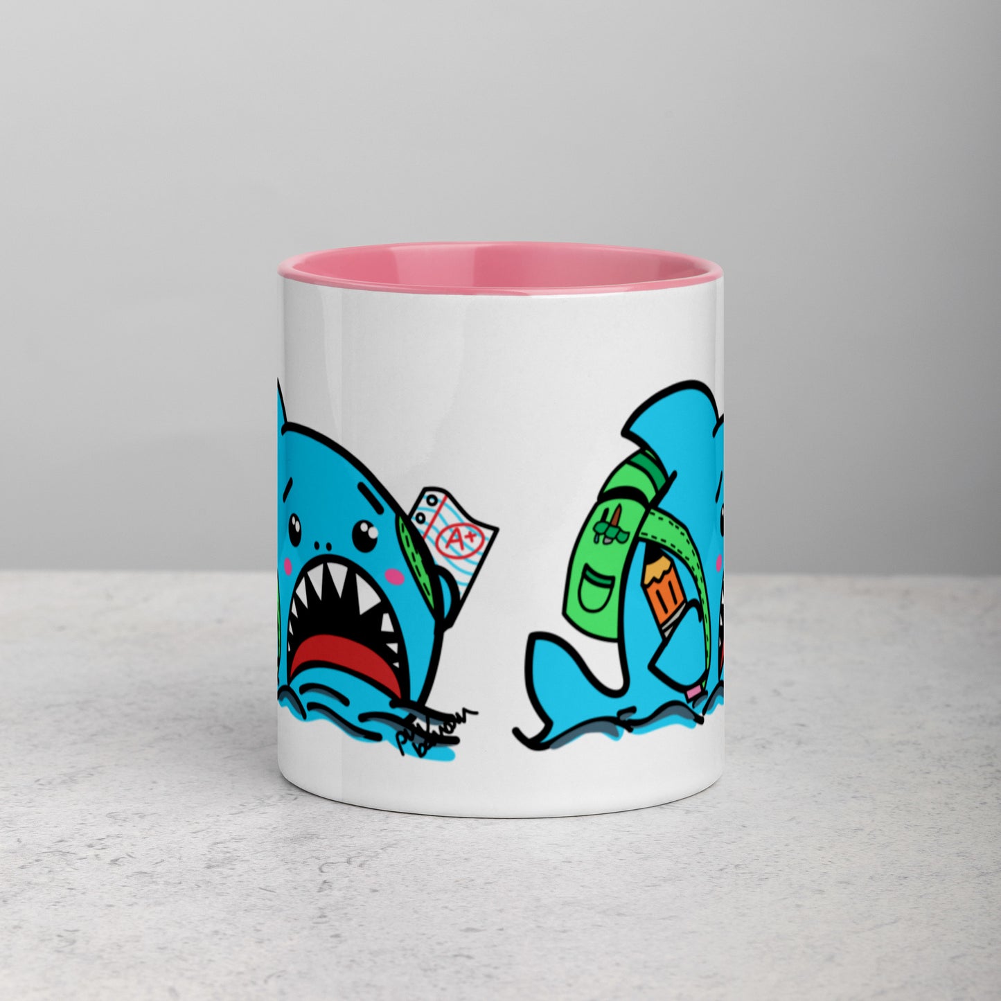 Anxious Shark Goes to School- Mug (11oz)