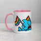Anxious Shark Mug with Basic Rainbow Pride Flag (11oz)