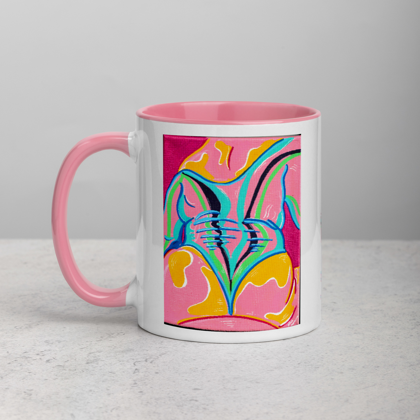 Rainbow Body Love Mug, with Coloured Handle/Interior