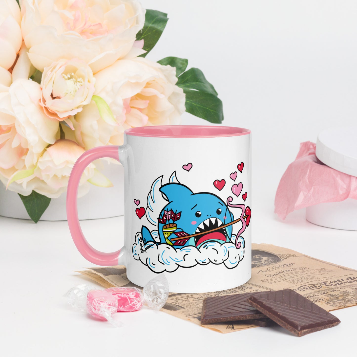 Valentine's Shark- Cupid Mug (11oz)