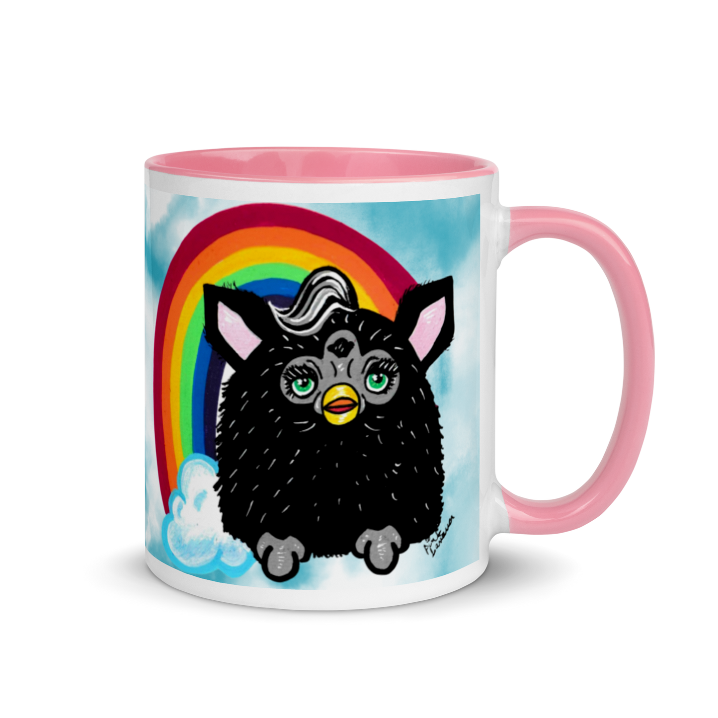 Cute Furby with Rainbow Mug (11oz)