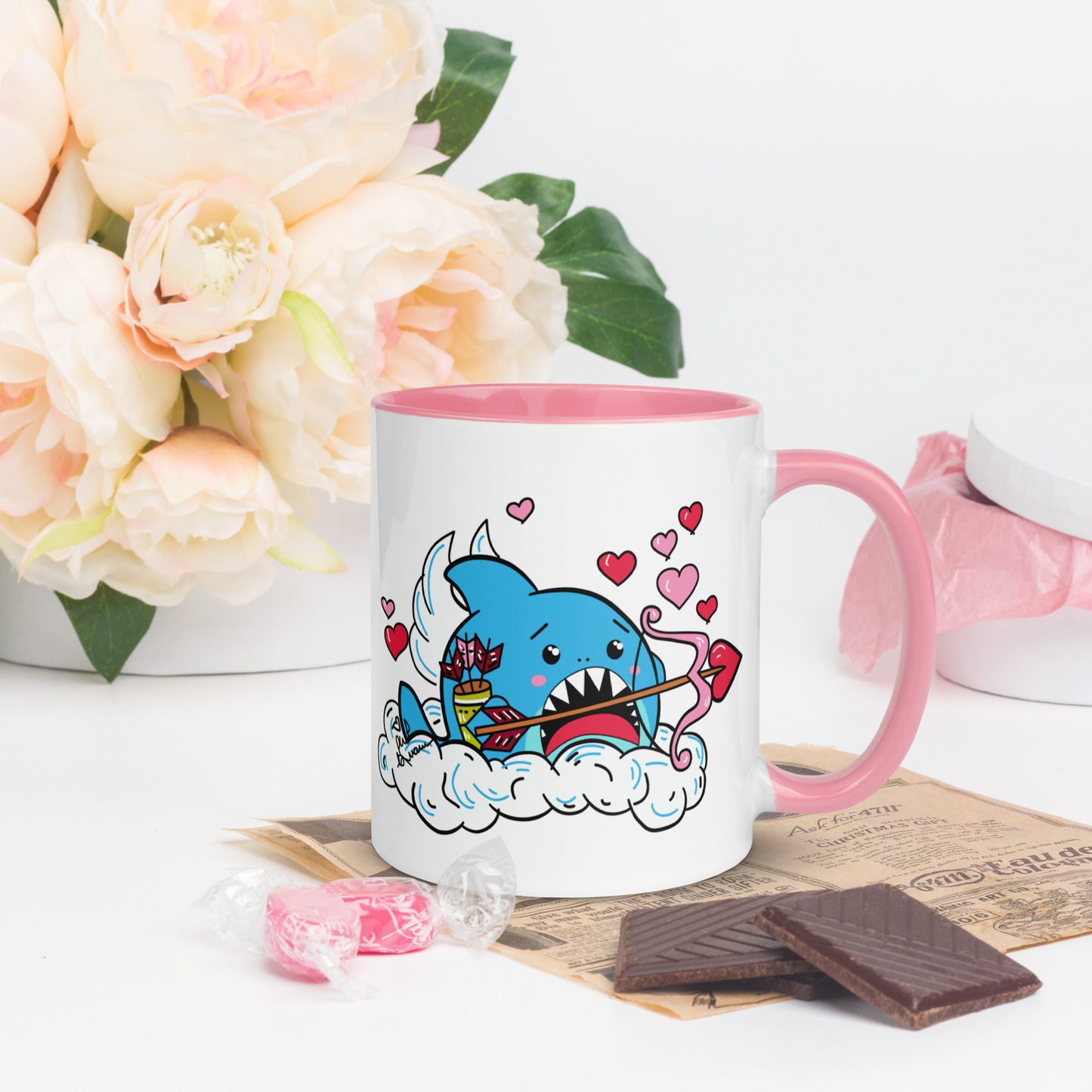 Valentine's Shark- Cupid Mug (11oz)