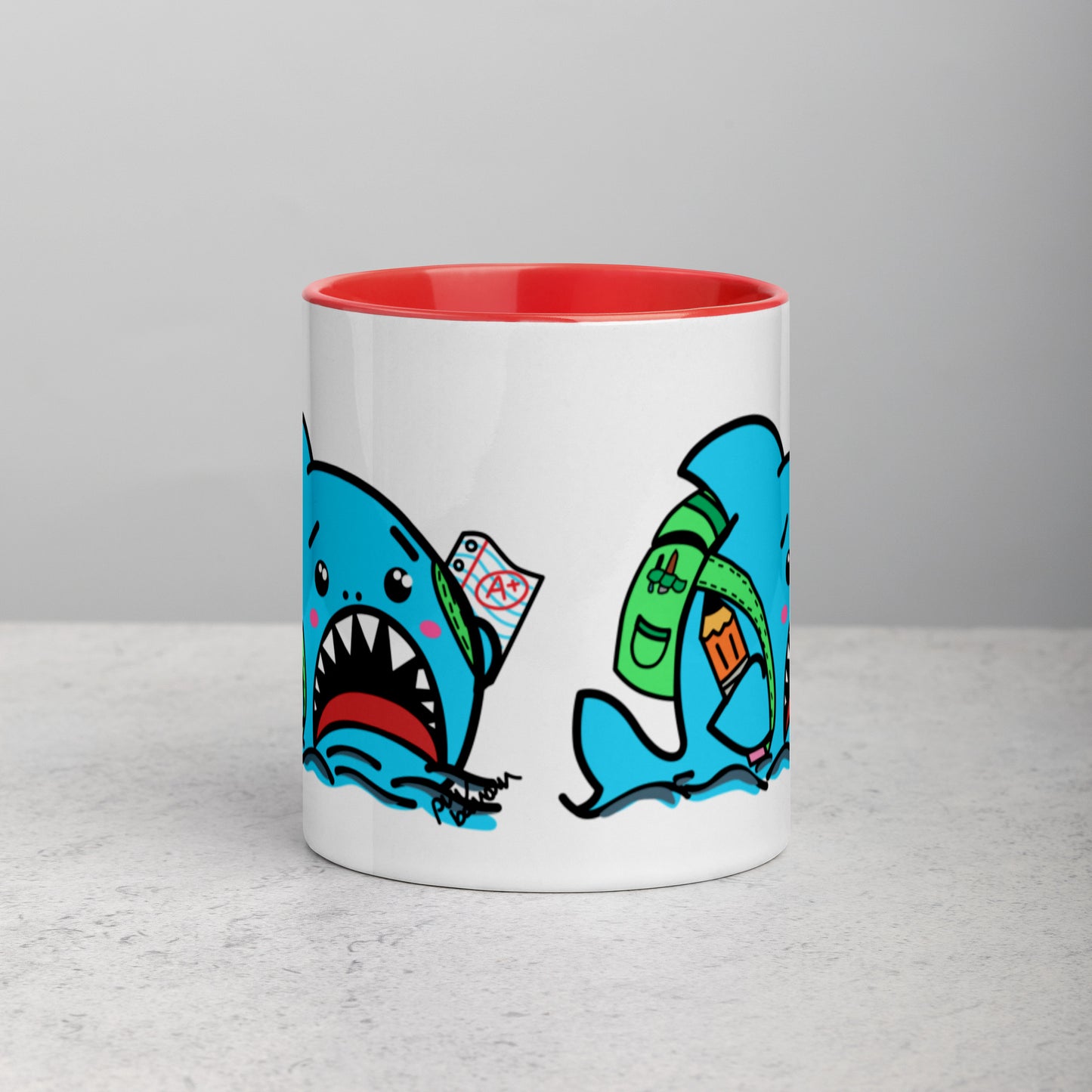 Anxious Shark Goes to School- Mug (11oz)