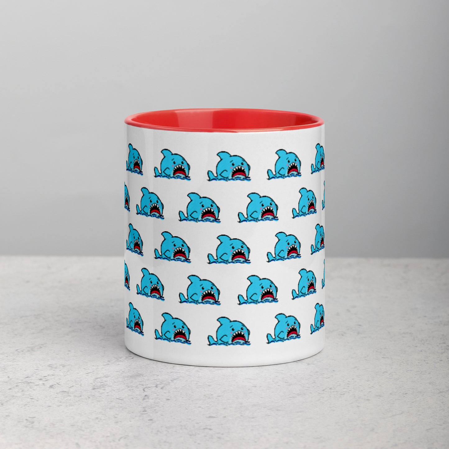 Anxious Shark Allover Mug (11oz)