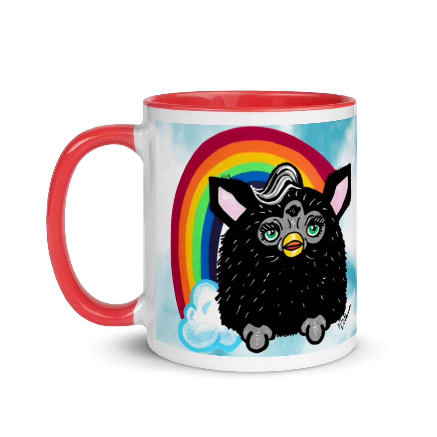 Cute Furby with Rainbow Mug (11oz)