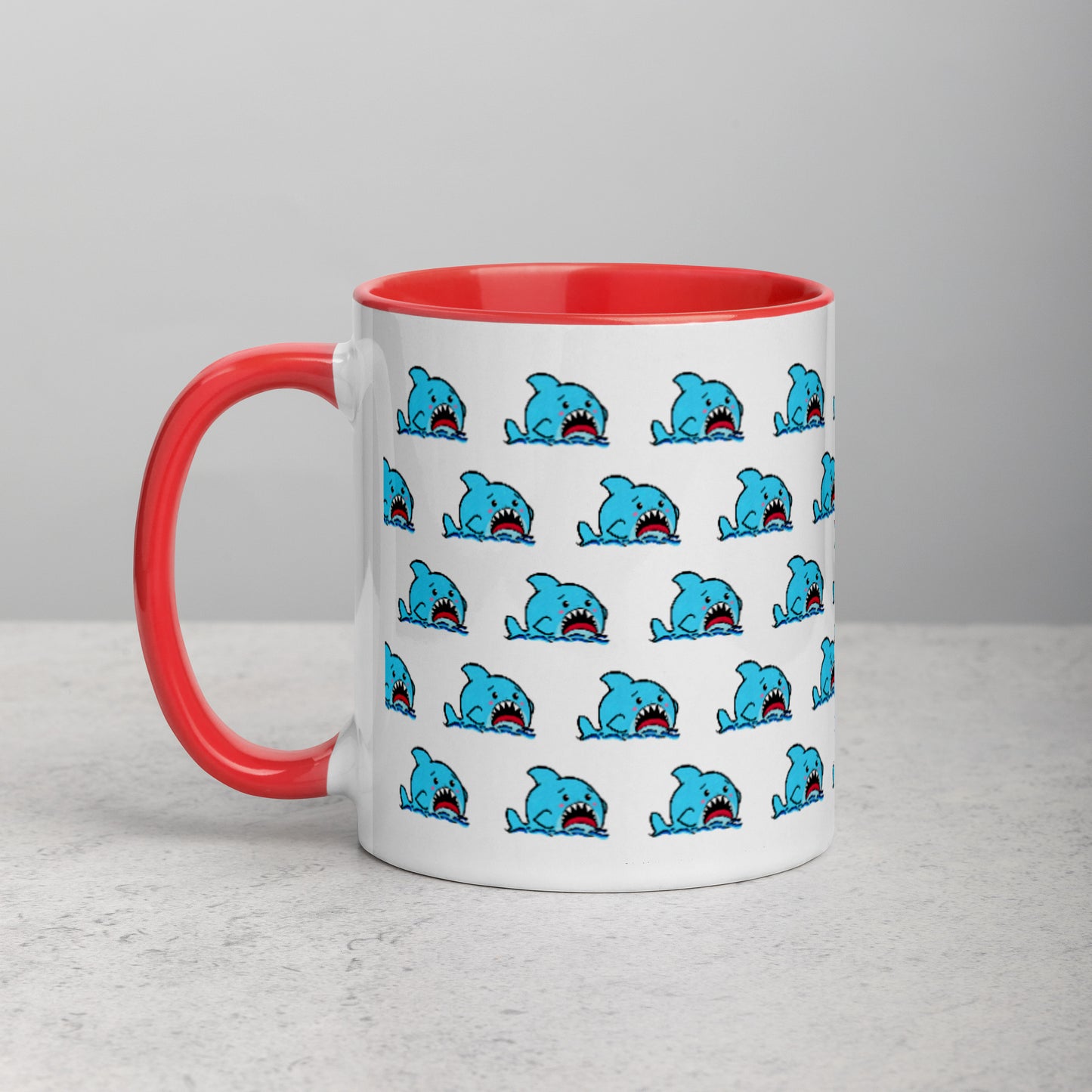 Anxious Shark Allover Mug (11oz)