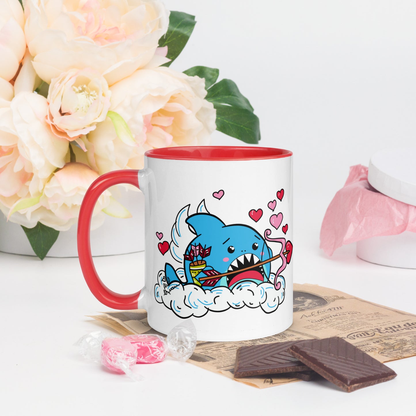 Valentine's Shark- Cupid Mug (11oz)
