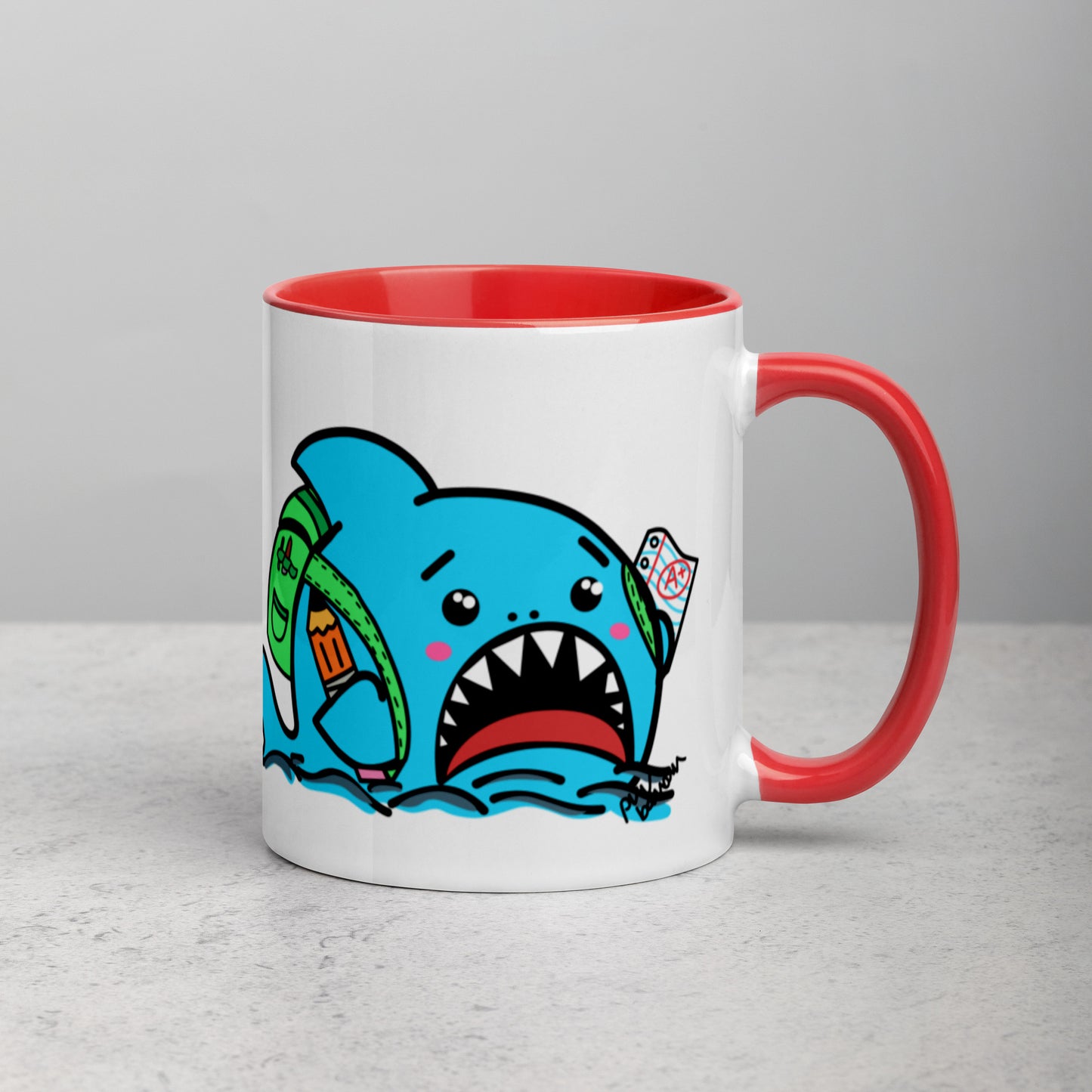 Anxious Shark Goes to School- Mug (11oz)