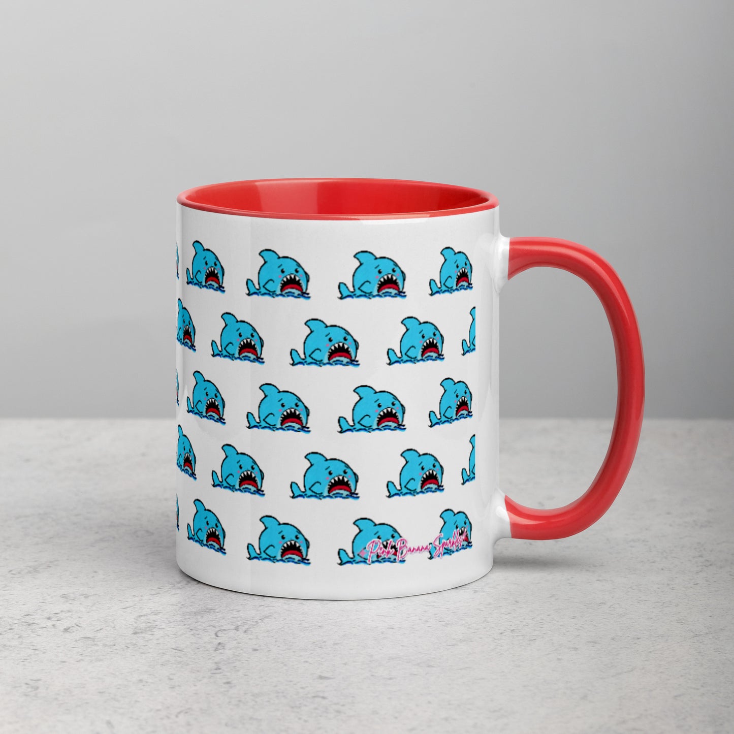 Anxious Shark Allover Mug (11oz)