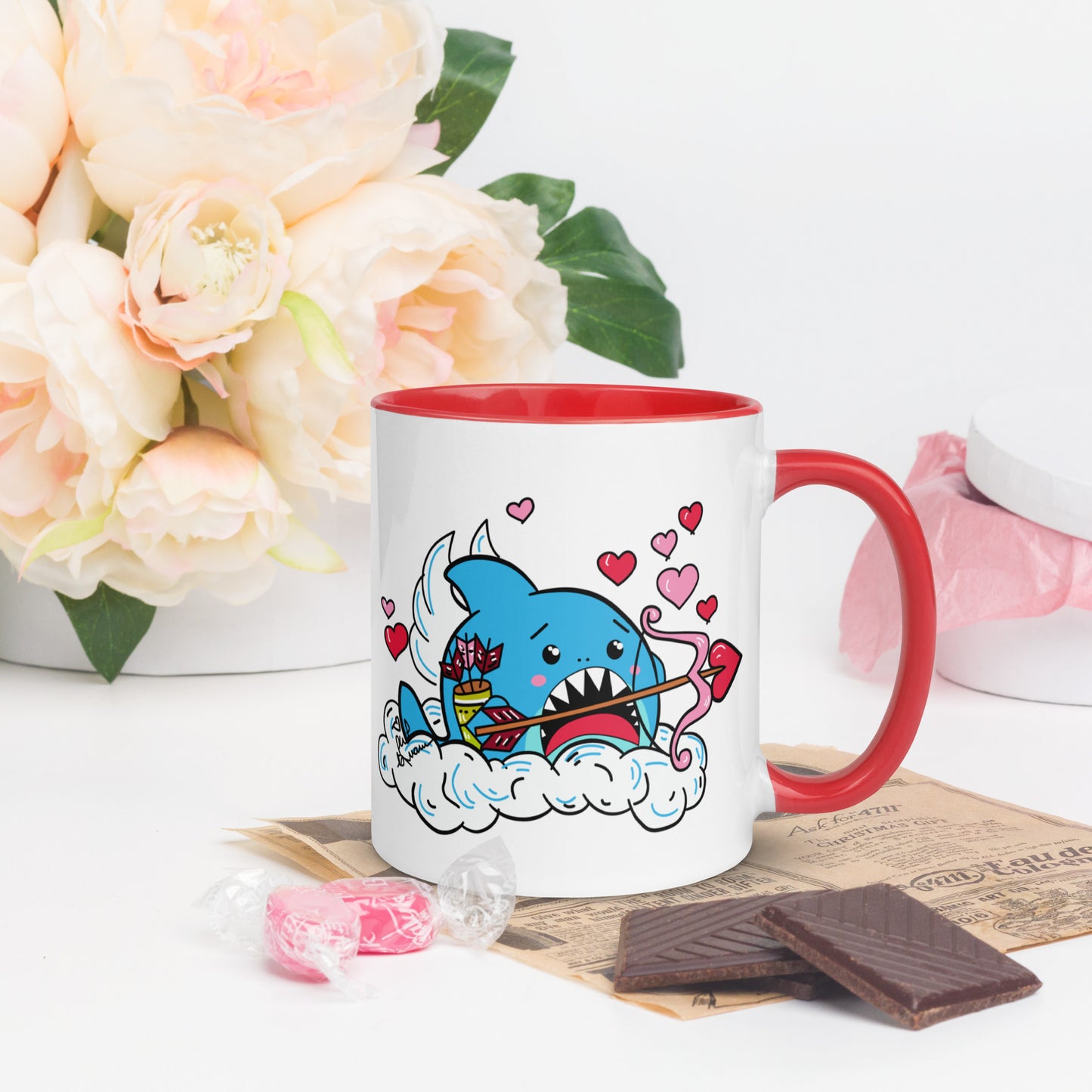 Valentine's Shark- Cupid Mug (11oz)