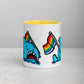Anxious Shark Mug with Basic Rainbow Pride Flag (11oz)