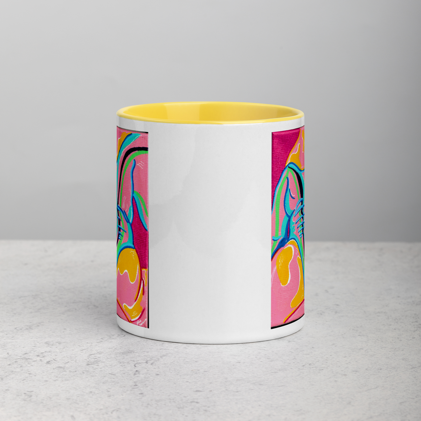 Rainbow Body Love Mug, with Coloured Handle/Interior