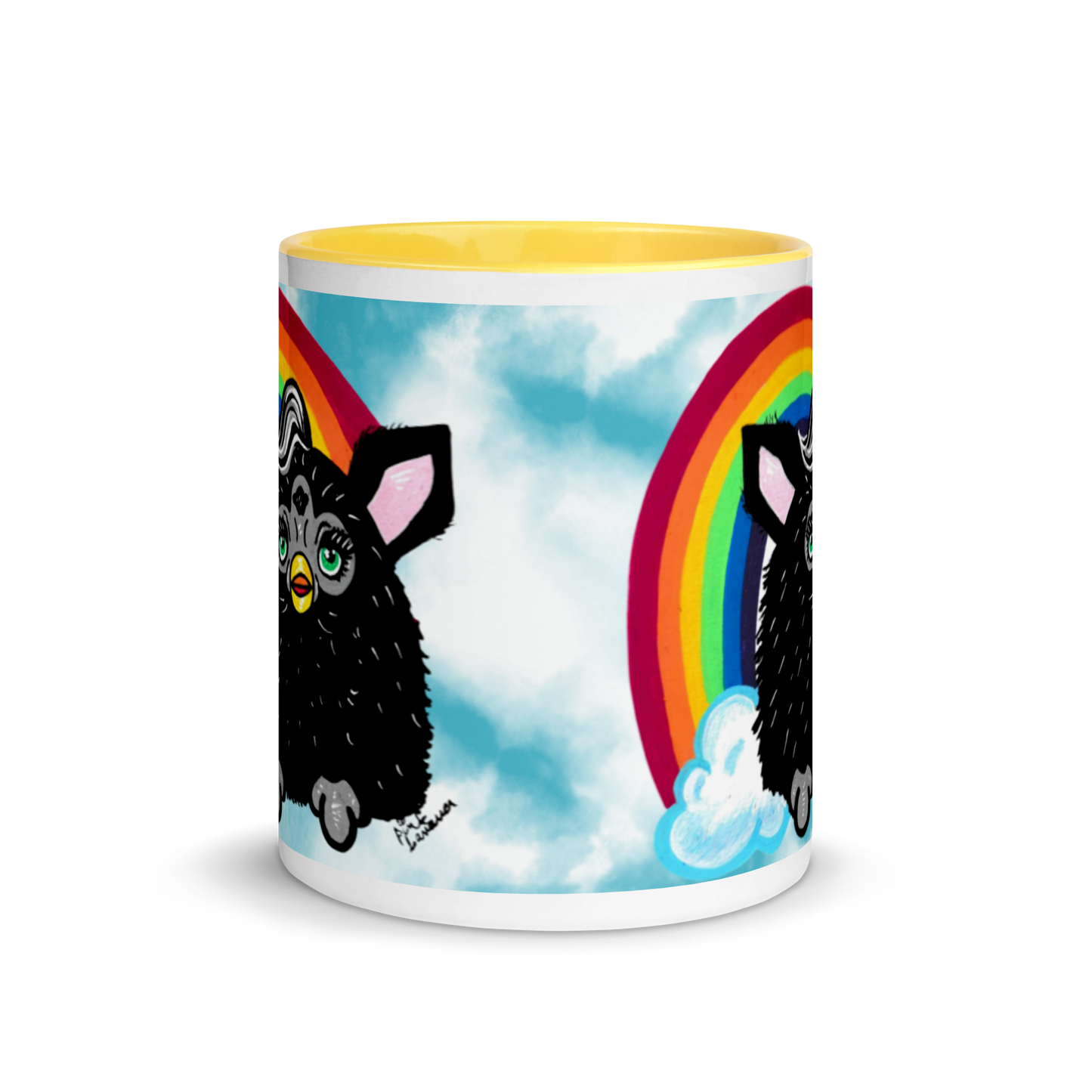 Cute Furby with Rainbow Mug (11oz)