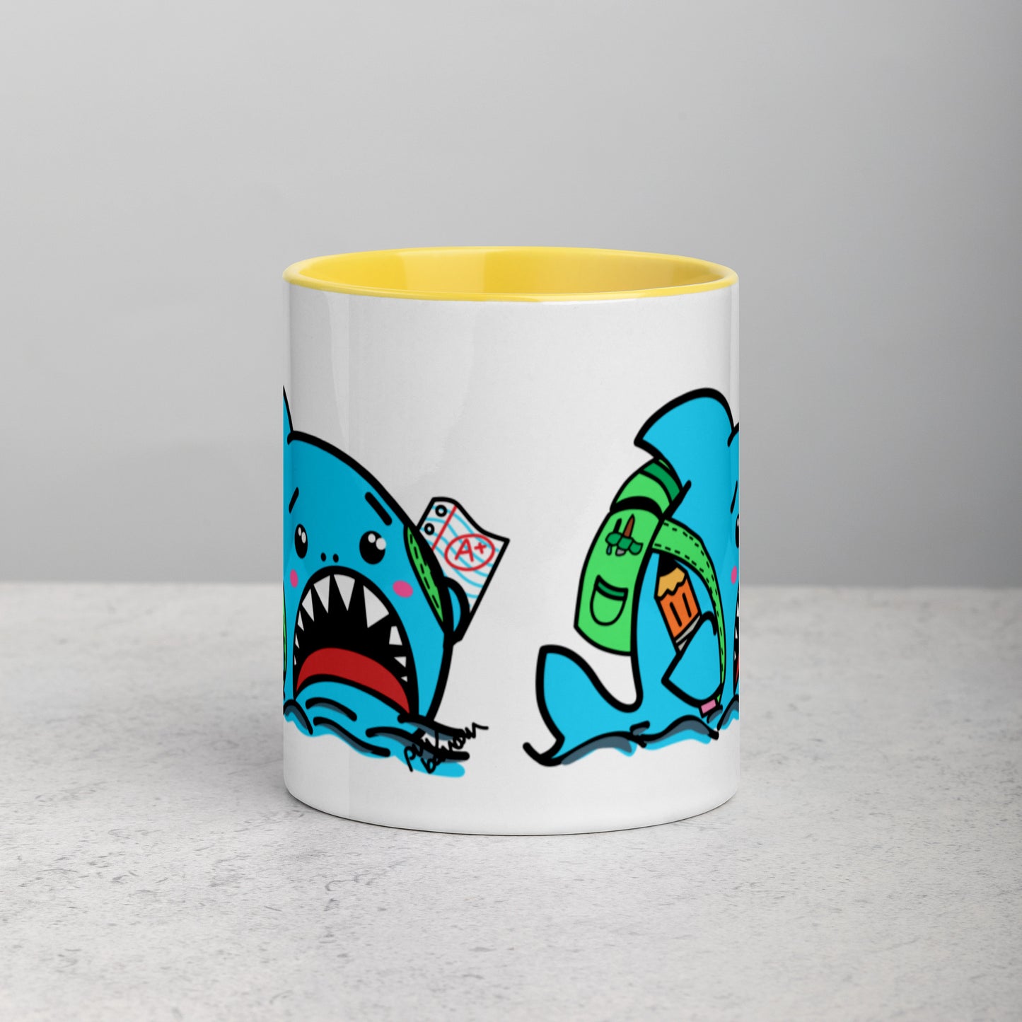 Anxious Shark Goes to School- Mug (11oz)