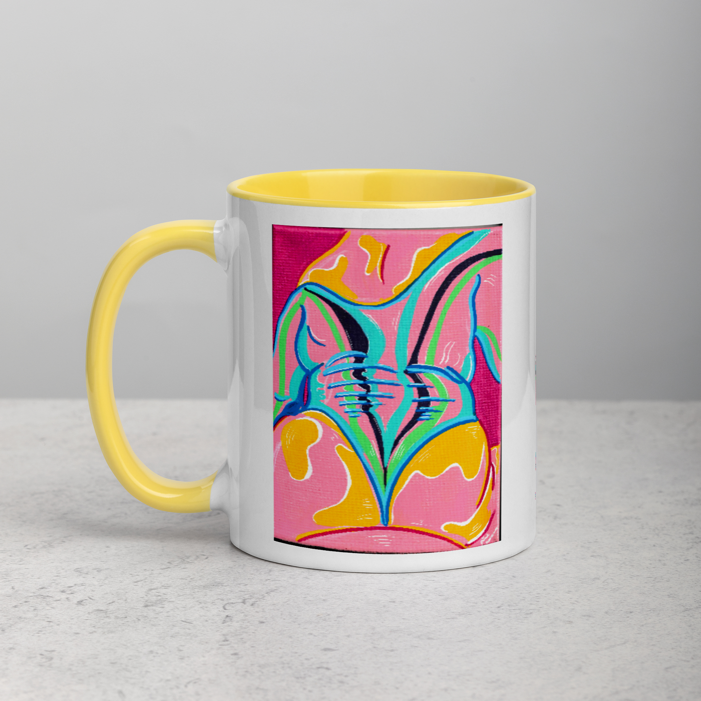 Rainbow Body Love Mug, with Coloured Handle/Interior